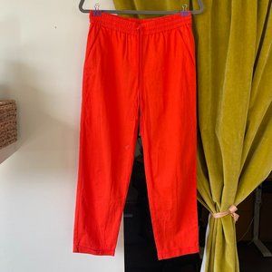 drawstring twill pant